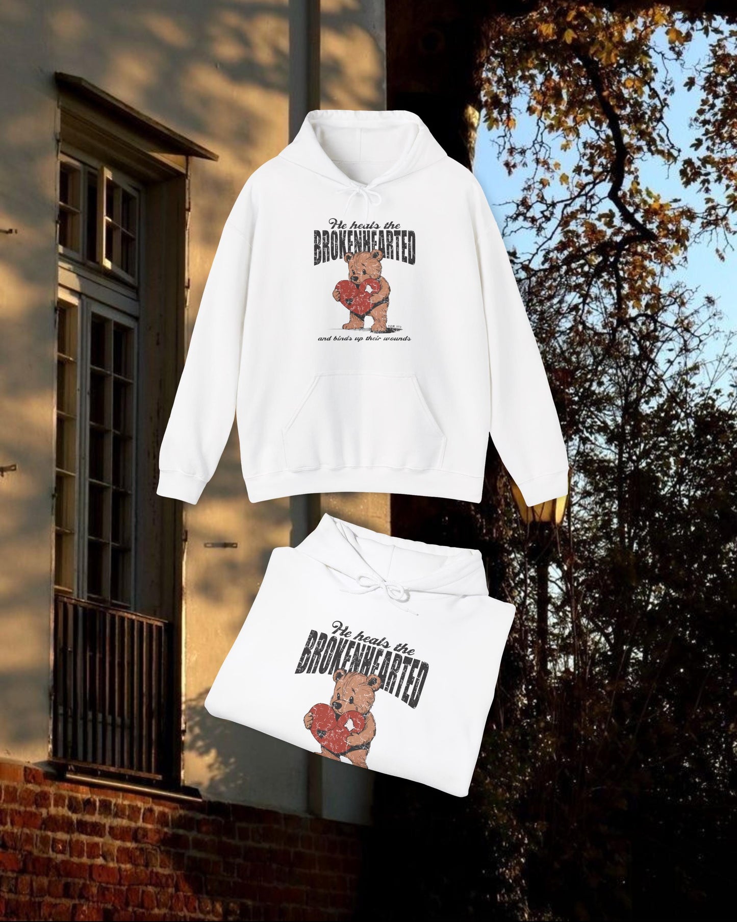 Brokenhearted Hoodie, Christian Sweatshirt, Psalm 147:3 Bible Verse Hoodie, Healing Gift for Her, Scripture Hoodie, Jesus Hoodie, Y2K Hoodie