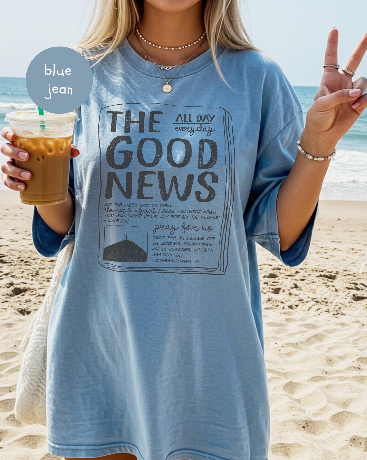 The Good News Graphic Tee, Jesus Tee, Christian Gospel Tshirt, Sharing Gospel Tee, Faith Based Gift, Christian Believer Gift, Scripture Tee