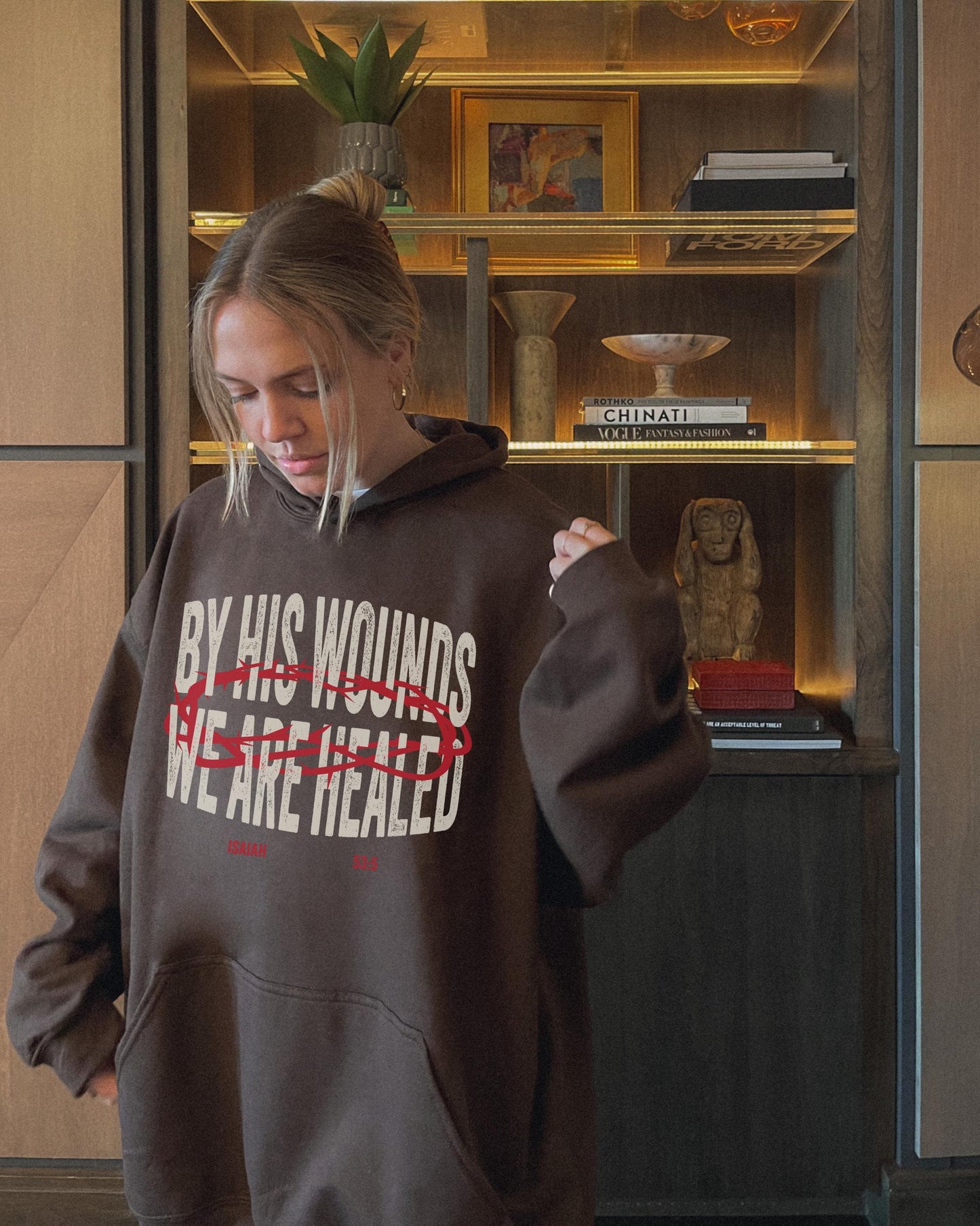 By His Wounds Hoodie, Jesus Heals, Christian Hoodie, Isaiah 54:3, Scripture Sweatshirt, Vintage Graphic Hoodie, Jesus Hoodie, Faith Gift