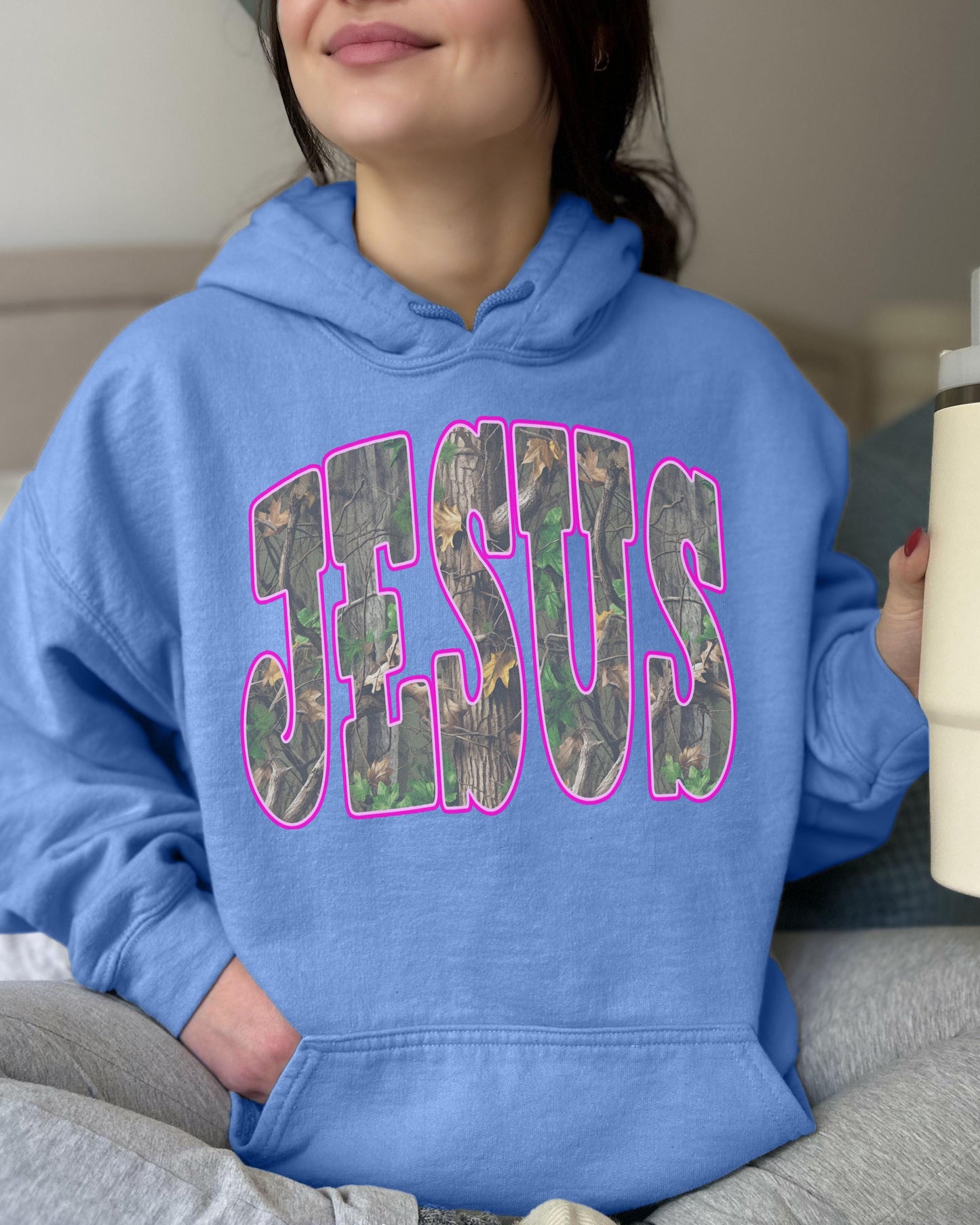 Camo Jesus Hoodie: Christian Western Sweatshirt, Faith Based Sweater