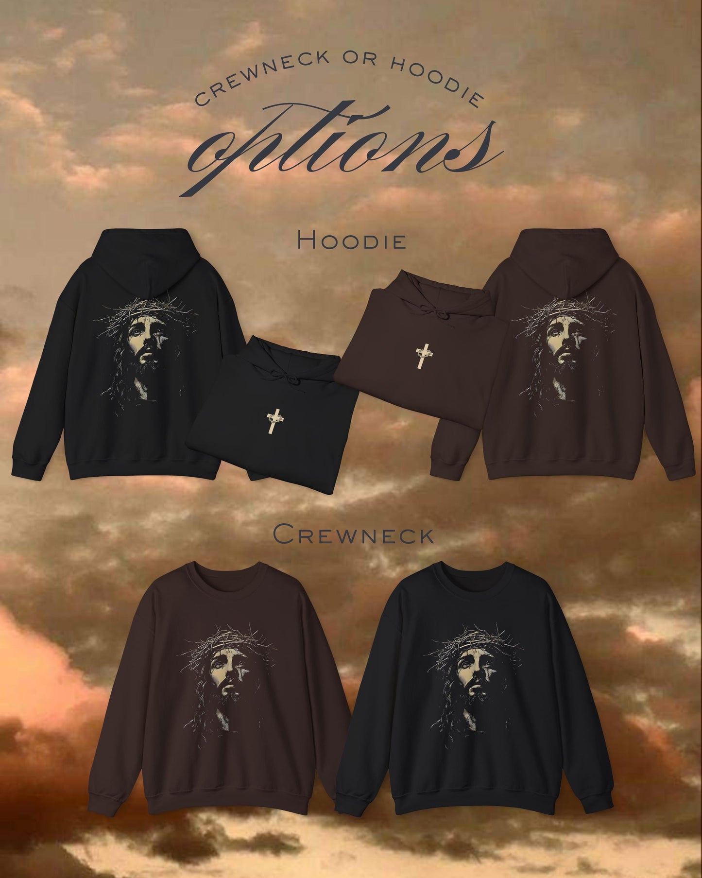 Jesus Graphic Sweatshirt: Christian Streetwear Faith Hoodie and Crewneck