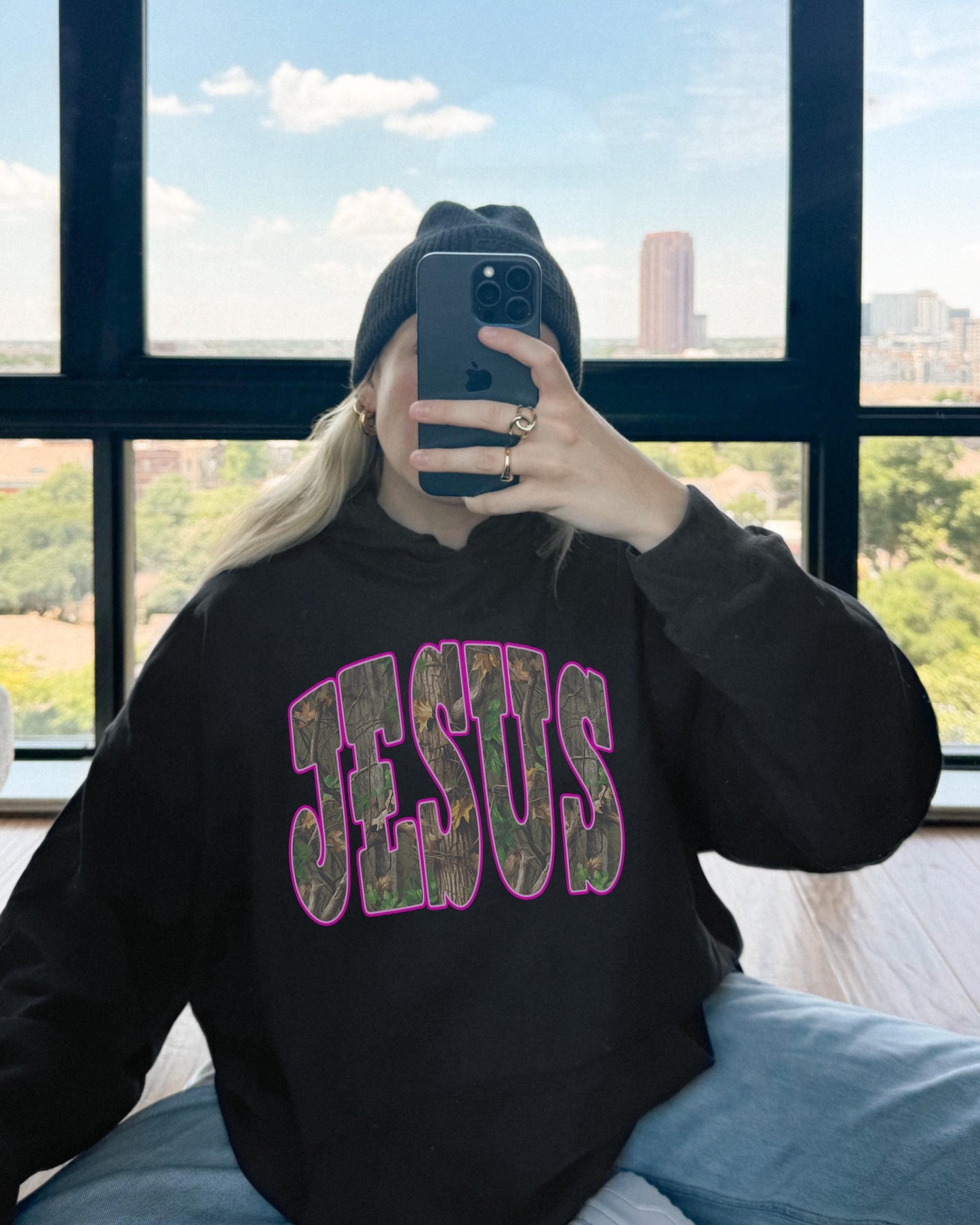 Camo Jesus Hoodie: Christian Western Sweatshirt, Faith Based Sweater
