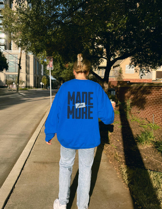 Made for More Crewneck, Ephesians 2:10 Bible Verse Sweatshirt, Jesus Merch, Baptism Religious Gift, Inspirational Quote Graphic Long Sleeve