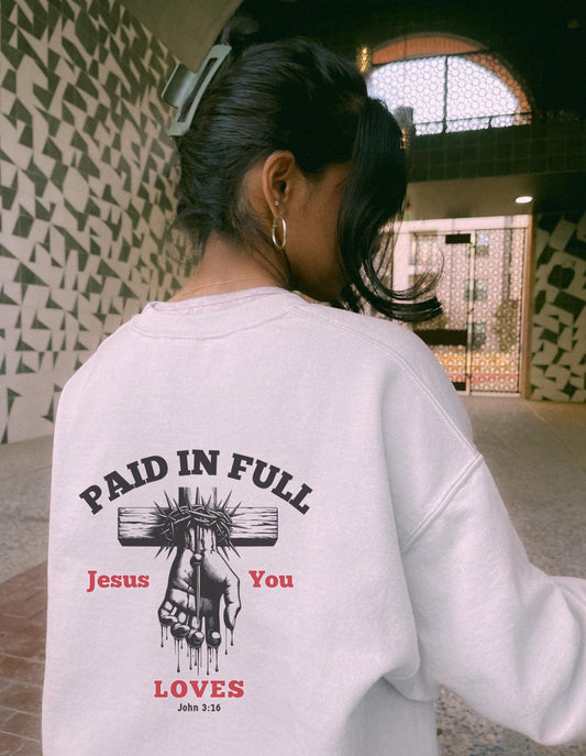Paid In Full Christian Hoodie: Religious Bible Verse Graphic Sweatshirt