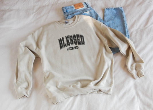 Blessed Christian Crewneck Sweatshirt: Faith Based Apparel