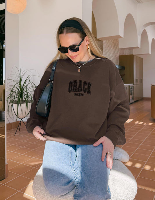 Grace Crewneck Sweatshirt: Christian Bible Verse Apparel
