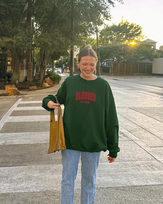 Blessed Oversized Sweatshirt: Unisex Christian Crewneck