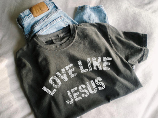 Love Like Jesus T-shirt: Distressed Retro Christian Tee