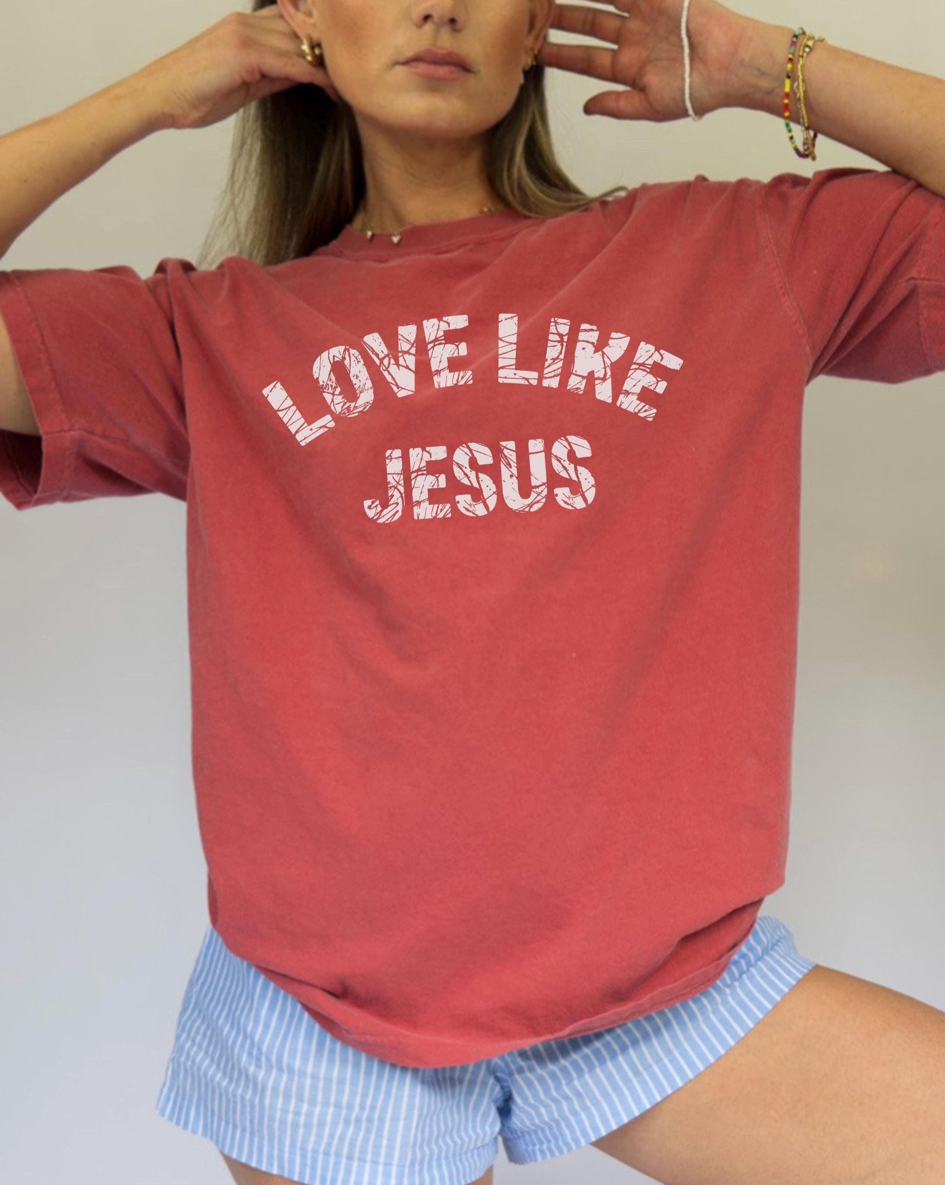 Love Like Jesus T-shirt: Distressed Retro Christian Tee