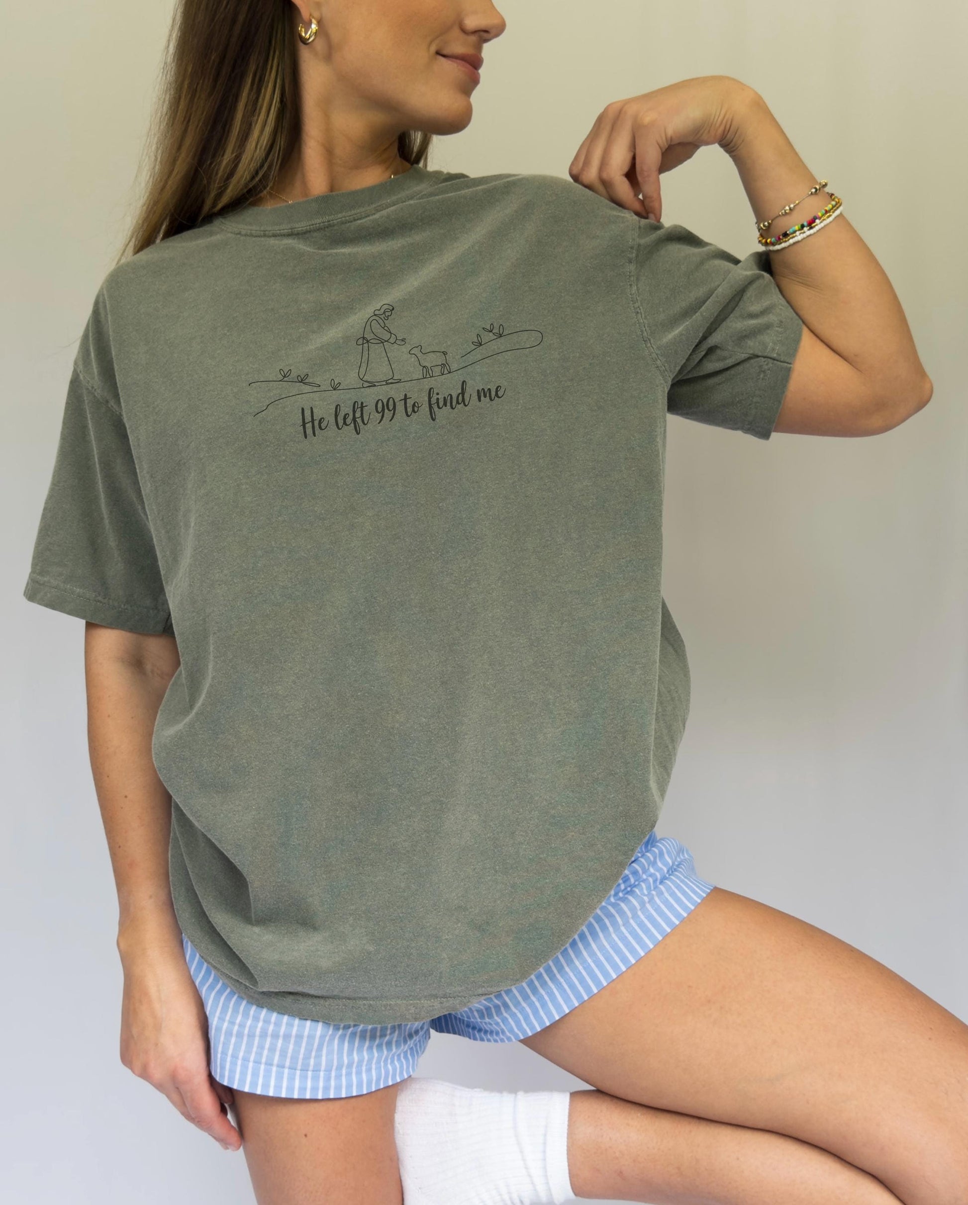 He Left The 99 To Find Me T-Shirt: Christian Scripture Tee