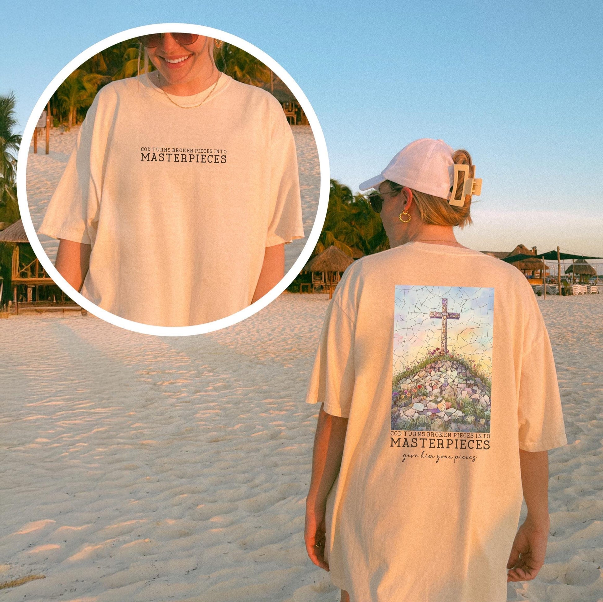 God Turns Broken Pieces Into Masterpieces Shirt: Christian Graphic Tee