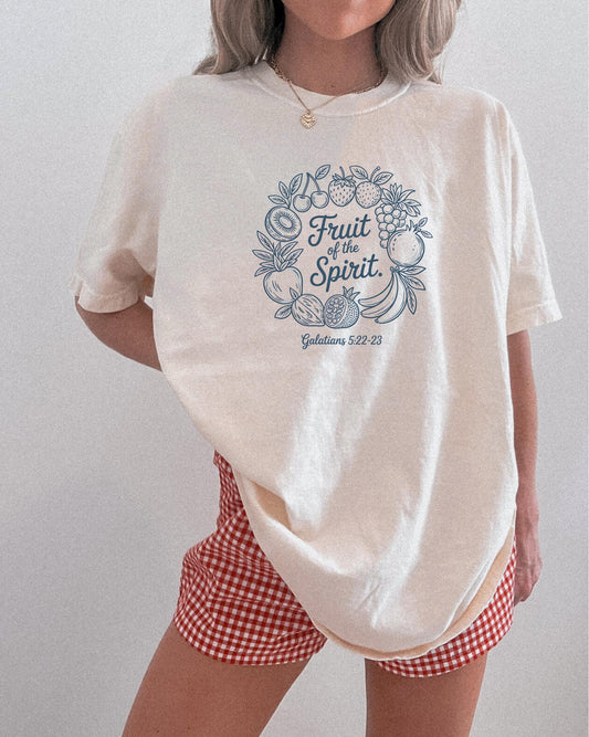 Fruit of the Spirit Shirt, Christian T-Shirt for Women, Bible Verse Tee Galatians 5:22-23, Faith Shirt, Neutral Jesus Shirt, Aesthetic Tee