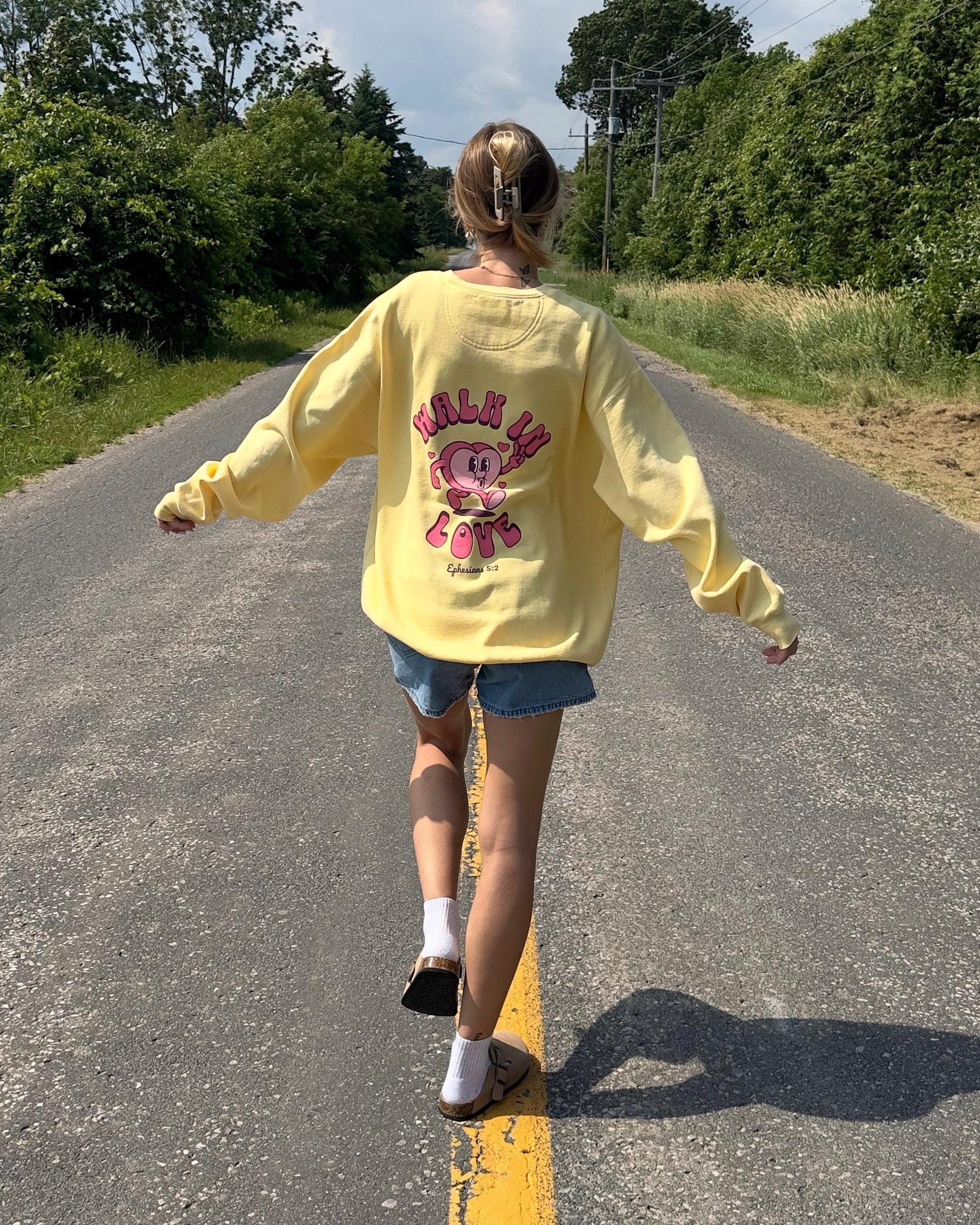 Walk in love Ephesians 5:2 oversized graphic sweatshirt crewneck