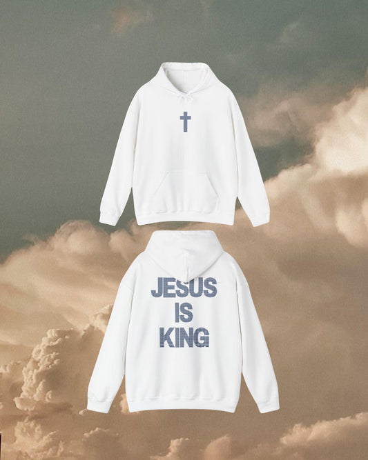 Jesus Is King Gingham Hoodie: Christian Faith Sweatshirt