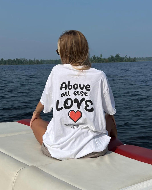 Above All Else Love Tee, 1 Peter 4:8 Christian Graphic Tee, Faith Tee, Oversized Christian Apparel, Agape Love Shirt, Jesus Tee, Love TShirt