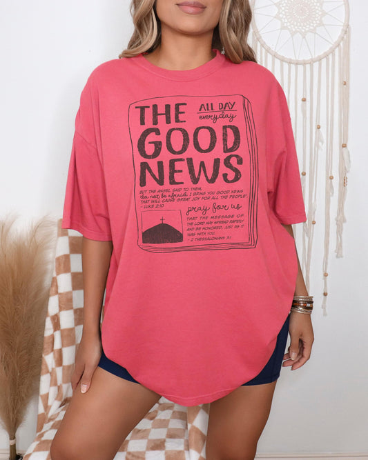 The Good News Graphic Tee, Jesus Tee, Christian Gospel Tshirt, Sharing Gospel Tee, Faith Based Gift, Christian Believer Gift, Scripture Tee