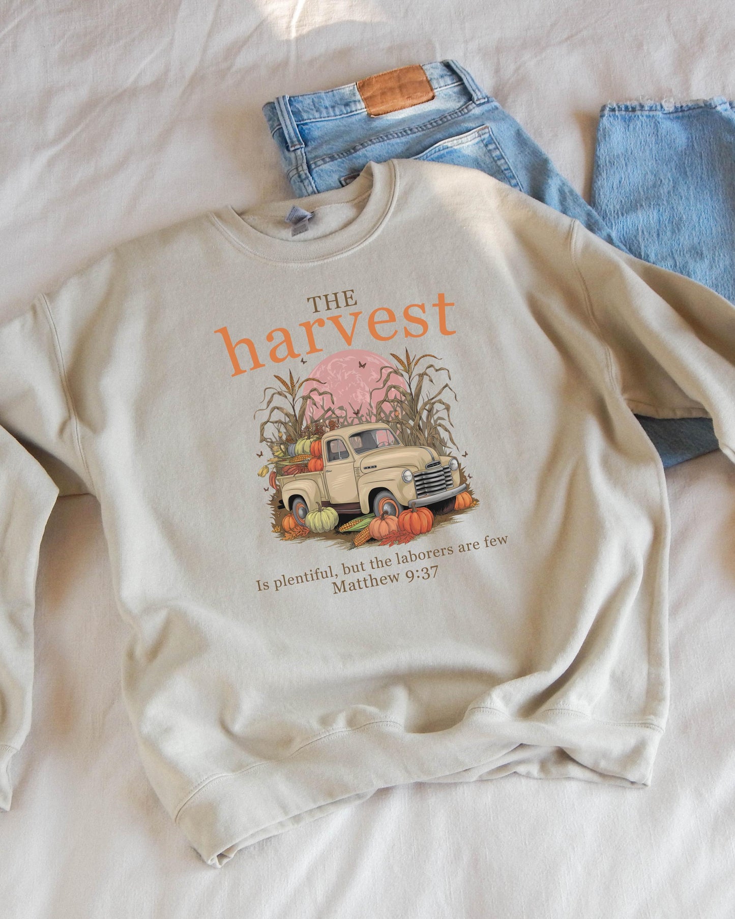 The Harvest Fall Crewneck, Christian Fall Season Sweatshirt, Pumpkin Sweater