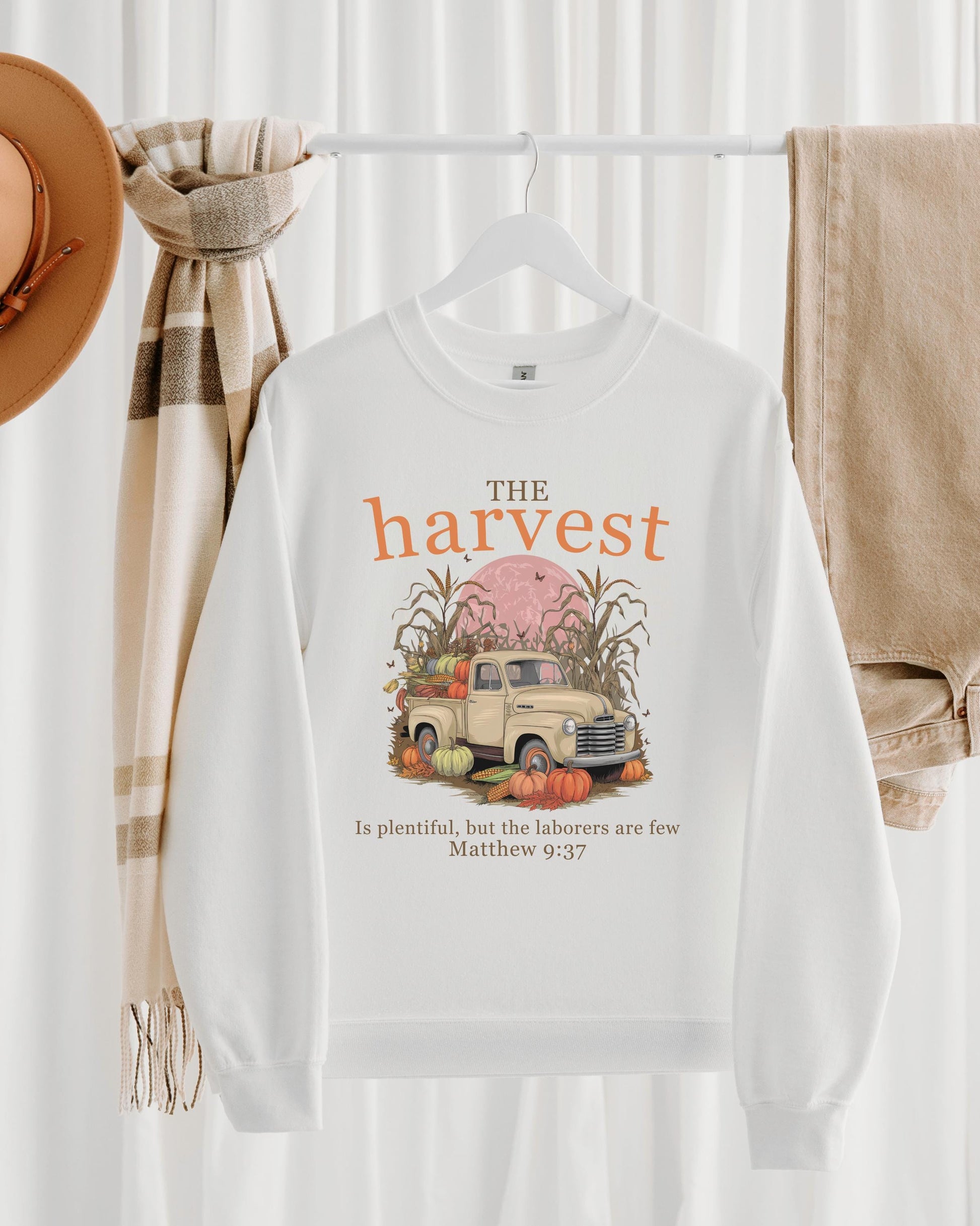 The Harvest Fall Crewneck, Christian Fall Season Sweatshirt, Pumpkin Sweater