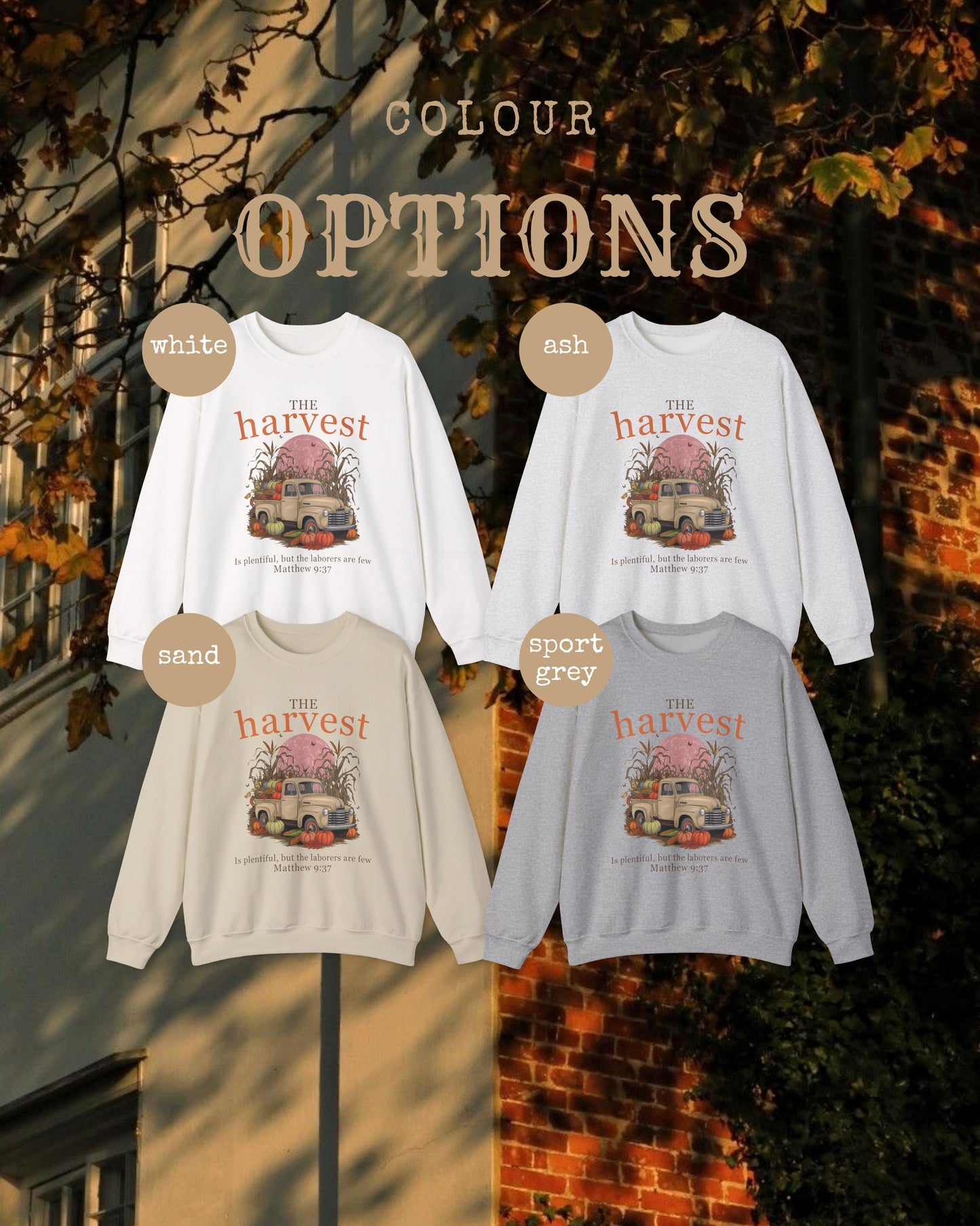 The Harvest Fall Crewneck, Christian Fall Season Sweatshirt, Pumpkin Sweater
