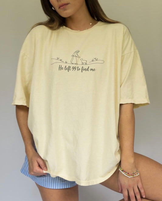 He Left The 99 To Find Me T-Shirt: Christian Scripture Tee