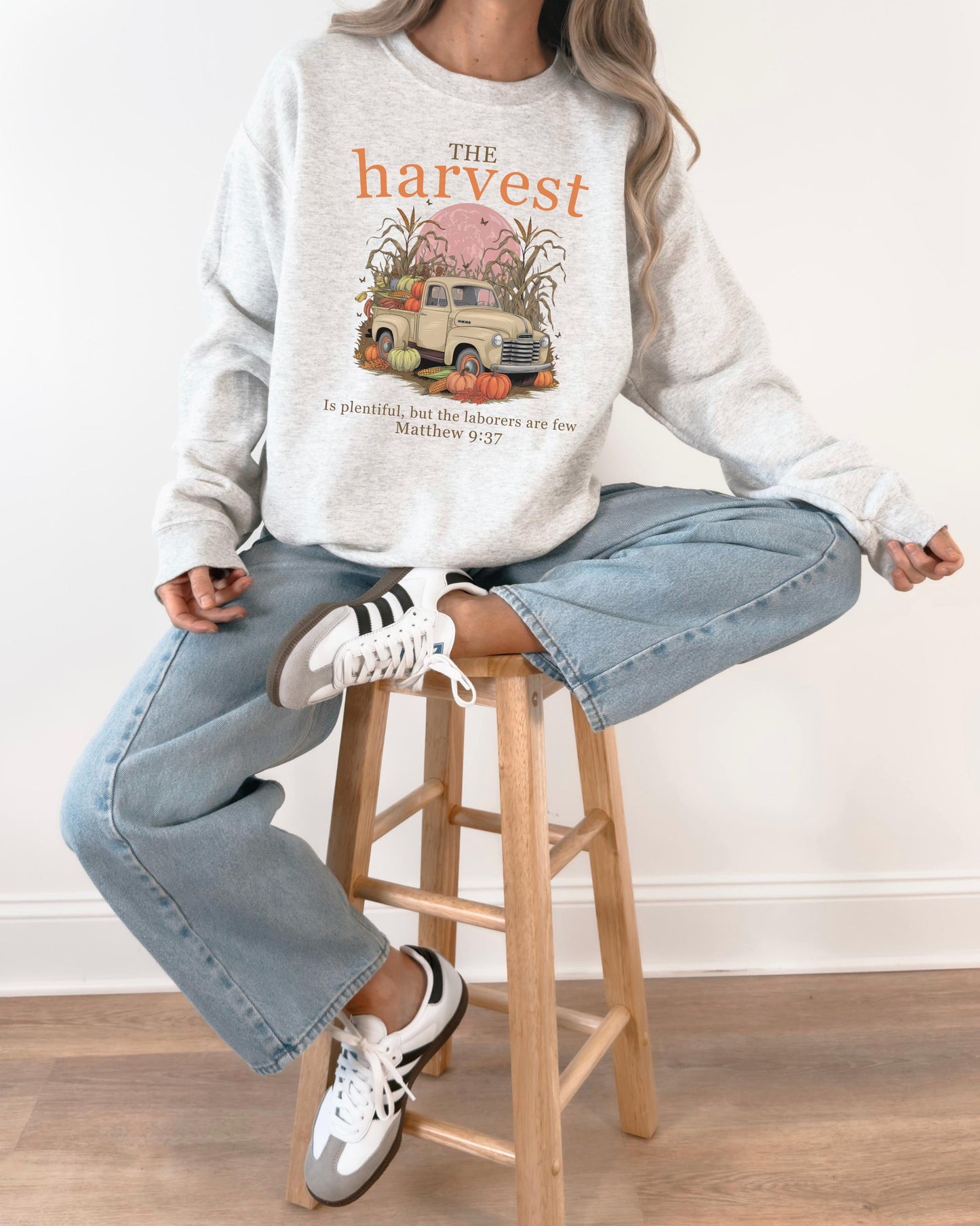 The Harvest Fall Crewneck, Christian Fall Season Sweatshirt, Pumpkin Sweater