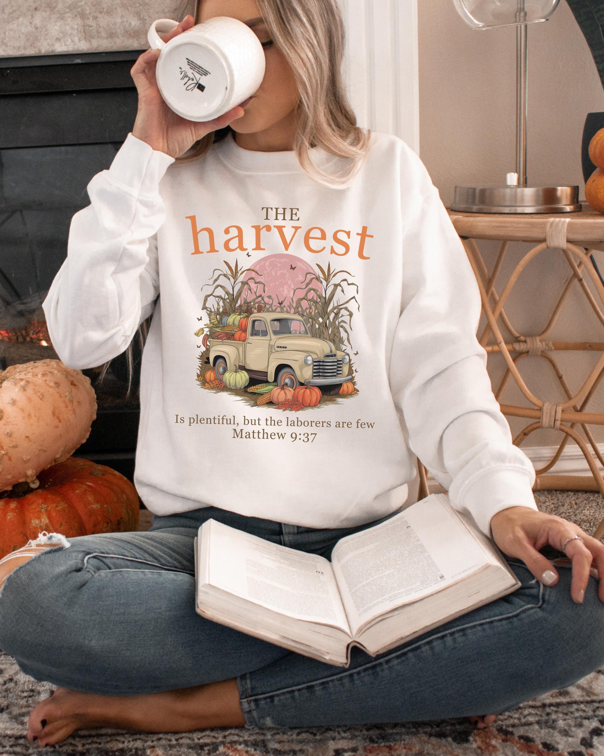 The Harvest Fall Crewneck, Christian Fall Season Sweatshirt, Pumpkin Sweater