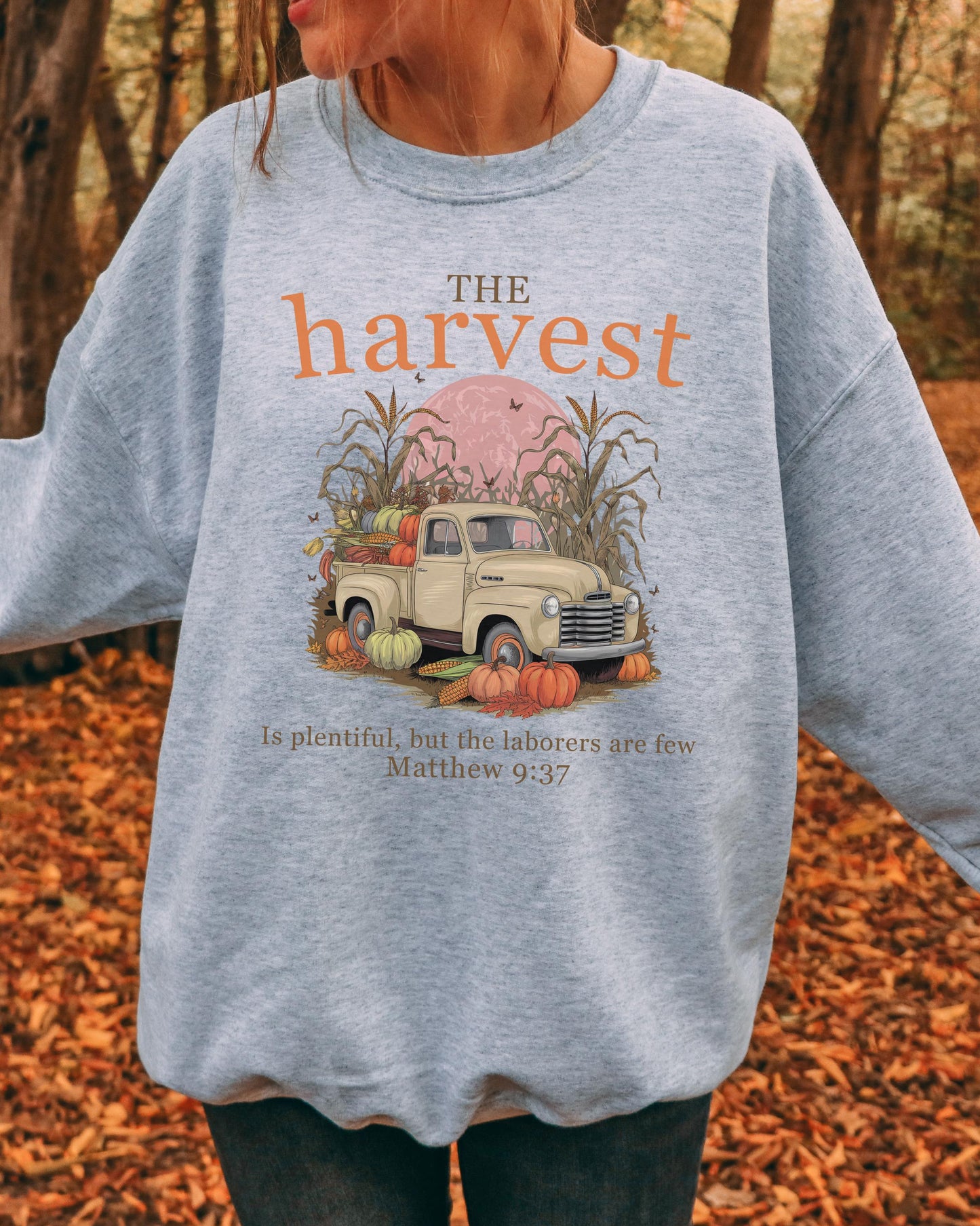The Harvest Fall Crewneck, Christian Fall Season Sweatshirt, Pumpkin Sweater