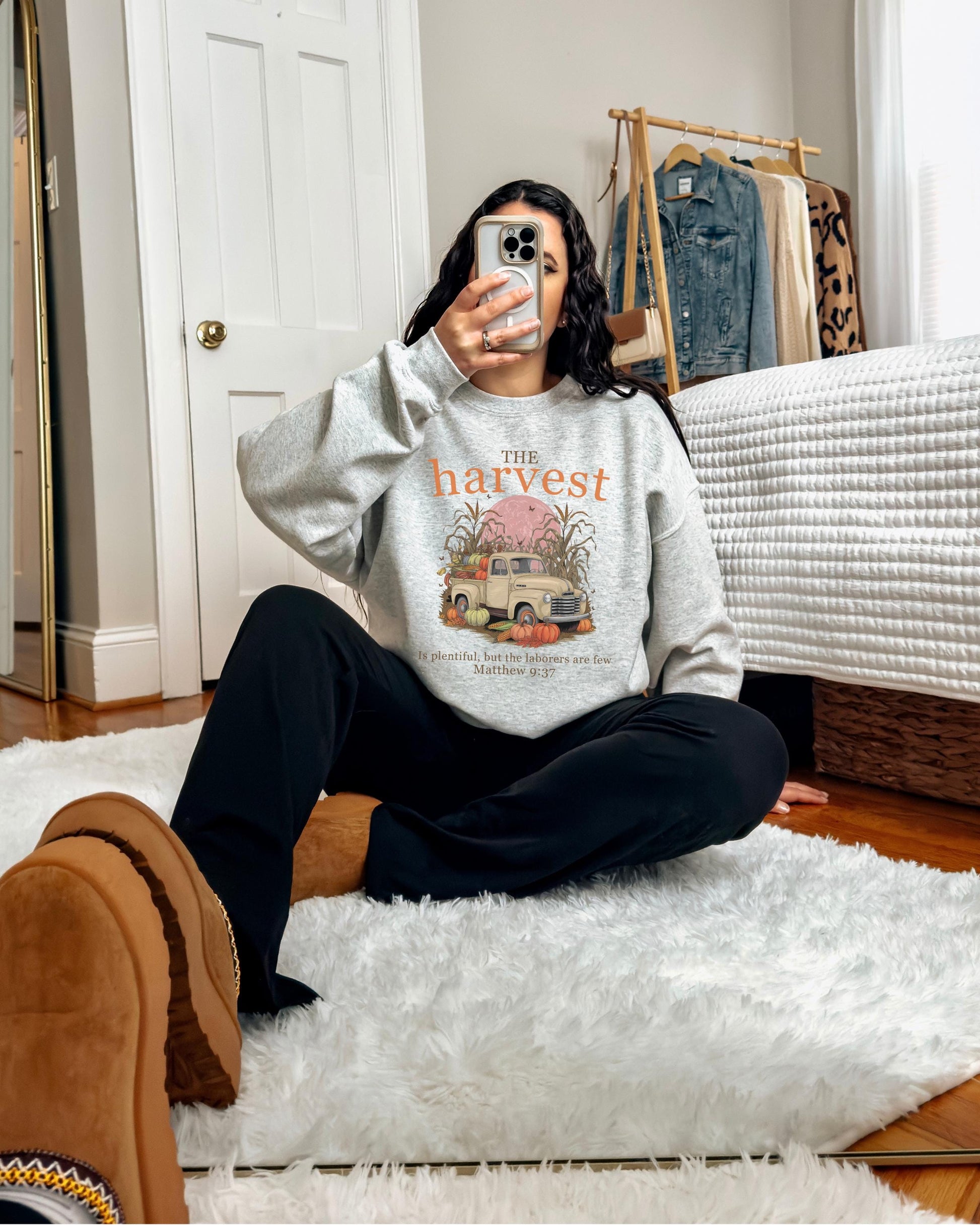 The Harvest Fall Crewneck, Christian Fall Season Sweatshirt, Pumpkin Sweater
