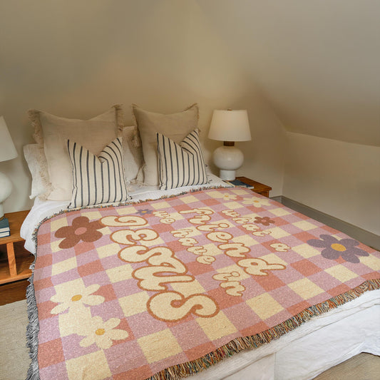 What a friend we have in Jesus Woven Blanket: Christian Gingham Throw Blanket
